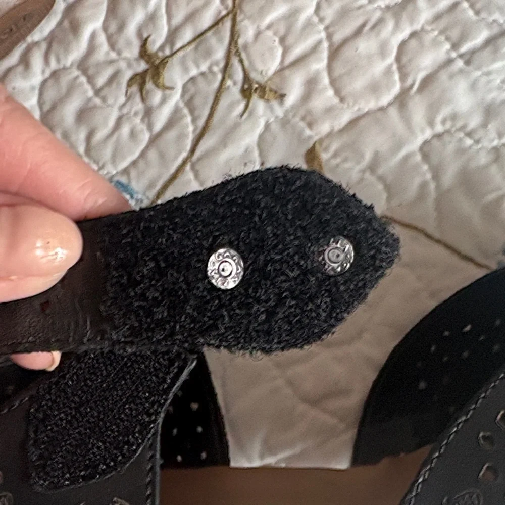 Rieker Mirjam Black Lazer-Cut Mary Jane Heeled Shoes Size 39 - Picture 16 of 16